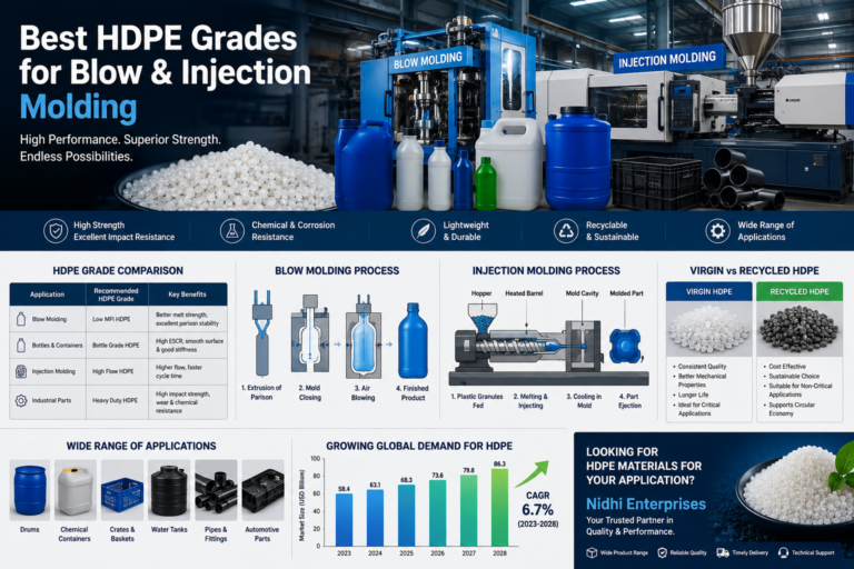 Best HDPE Grades for Blow Molding & Injection Molding visual concept